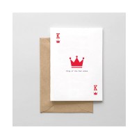 Spaghetti Meatballs King Of The Dad Jokes Greeting, White/Red, 4.25″ x 6.25″
