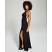  Womens Juniors’ Crisscross Halter Dress, Black/11