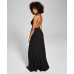  Womens Juniors’ Crisscross Halter Dress, Black/11