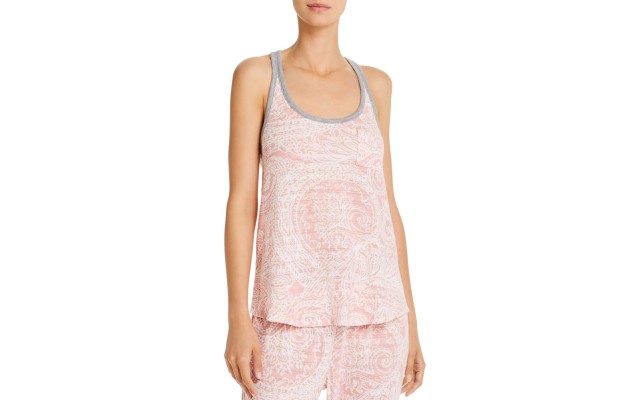  Printed Loungewear Tank Top, Pink/Gray, Small