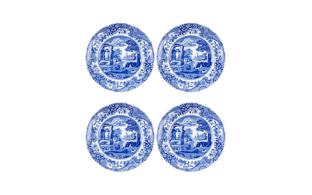  Blue Italian Set of 4 19cm Plates