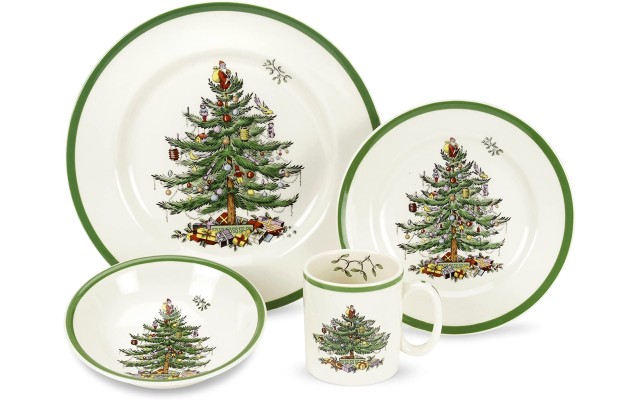  Christmas Tree 4-Piece Dinnerware Place Setting, Service for 1