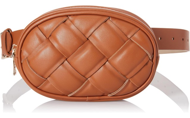  Basket Weave Belt Bag, Cognac Medium