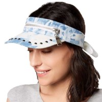 Steve Madden Cotton Studded Denim Visor (Denim, One Size)