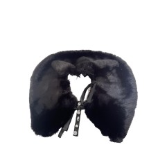 Steve Madden Faux Fur Collar Black
