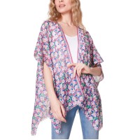 Steve Madden Floral Kimono Coverup, Pink