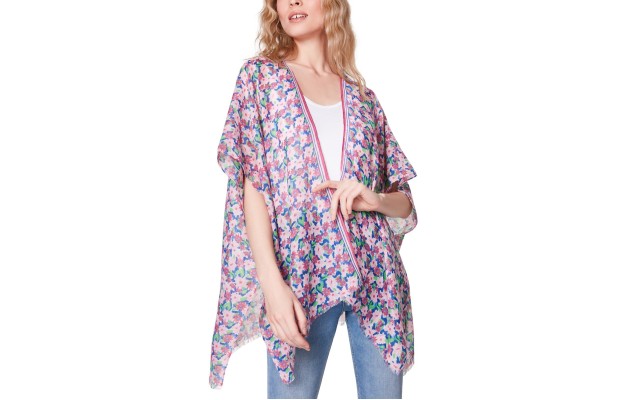  Floral Kimono Coverup, Pink