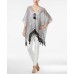  Paisley Tassel Kimono (Black, One Size)