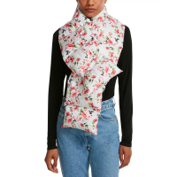 Steve Madden Pull Through Puffer Scarf, Off-White, 62” x 8”