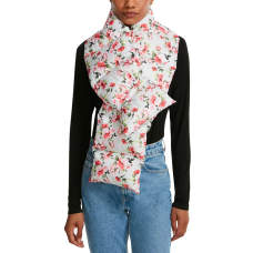Steve Madden Pull Through Puffer Scarf, Off-White, 62” x 8”