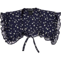 Steve Madden Tiered Floral Cotton Collar, Navy