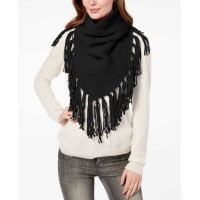 Steve Madden Women’s Fringe Triangle Snood Scarves, Black