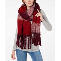 Steve Madden Women’s Block Striped Woven Scarf, Red / Pink