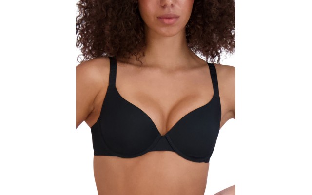 Women’s Demi Logo-Strap T-Shirt Bra, Black, 34D