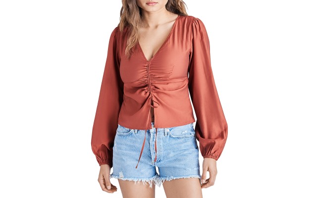  Womens Felicity Blouse, Burnt Henna, Small