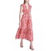  Women’s Got Your Batik V-Neck Midi Dress, Burnt Umber, Small
