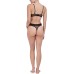  Women’s Mesh High-Leg Thong Underwear, Black, Small