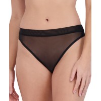 Steve Madden Women’s Mesh High-Leg Bikini Underwear, Black, Small