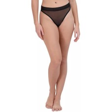 Steve Madden Women’s Mesh High-Leg Thong Underwear, Black, Small