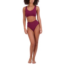 Steve Madden Women’s Ribbed Stretch Bralette, Wine, Small