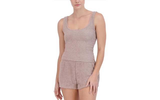  Women’s Scoop-Neck Chenille Sleep Tank Top, Bark, Large
