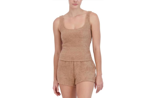  Women’s Scoop-Neck Chenille Sleep Tank Top, Praline, Large