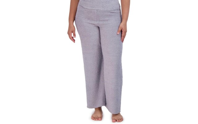  Women’s Wide-Leg Chenille Sleep Pants, Lilac, Large