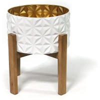 Stratton Home Décor Stratton Home Decor Modern Plant Stand, 11.50W X 11.50D X 14.25H, White
