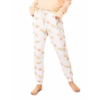 Stripe and Stare Peach Print Jogger Lounge Pants, Orange, Large