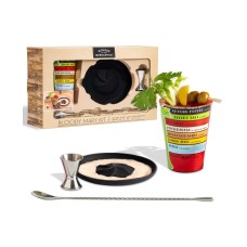 Studio Mercantile Bloody Mary Bar Tool Kit + Recipe Glass, 3 Pieces Set, Multi