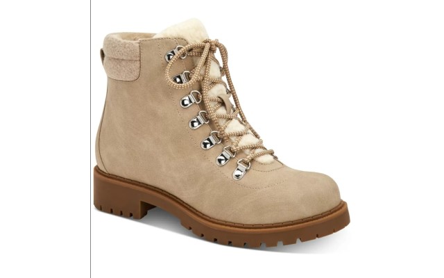 Style Co Maariah Lace-up Lug Sole Booti Taupe 7m