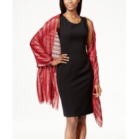 Style & Co. Sequin Boucle Evening Wrap, Red