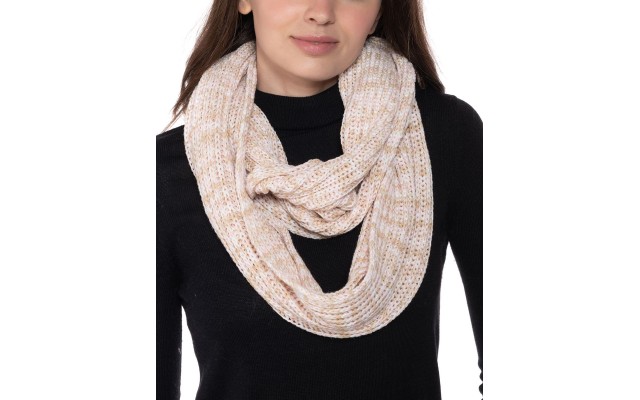 Style & Co Space-Dye Infinity Scarf, Beige, 30″ x 10”