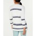 Style & Co Striped Open-Front Cardigan (Winter White Combo, XL)