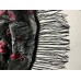 Style & Co. Tonal Floral Wrap, Black/Silver/Berry