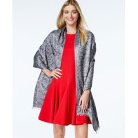 Style & Co. Tonal Metallic Leopard Wrap, Silver