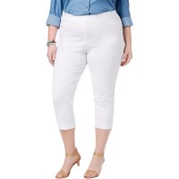 Style & Co Womens Mid Rise Comfort Waist Capri Pants, White, Plus Size 24W