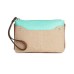 Style & Co. Womens Palmer Woven Faux Trim Wristlet WalletHandbag Beige Small