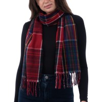 Style & Co Women’s Soft Plaid Fringe-Trim Scarf, Red