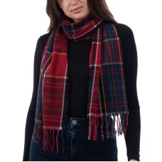 Style & Co Women’s Soft Plaid Fringe-Trim Scarf, Red