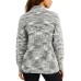Sugar Moon Juniors’ Spacedye Waffle-Knit Sweater, Gray/S