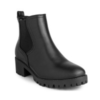 Sugar Womens Kelce Faux-Leather Slip-On Ankle Boots, Black, 11