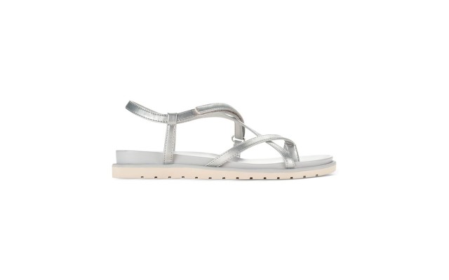  Juune Flat Sandals, Silver, 7.5M