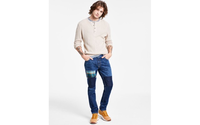  Men's Edgar Slim Fit Jeans, Navy, 40 REG