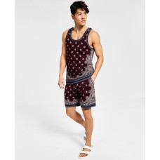 Sun + Stone Men’s Bandana Varsity Tank Top, Red, S