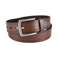 Sun Stone Mens Brown Pebbled Embossed Faux Leather Casual Belt, S 30-32