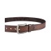  Men’s Faux-Leather Geo Embossed Belt, Brown, Medium
