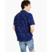  Men’s Fred Regular-Fit Geo-Print Textured Linen Shirt, Navy, XX-Large