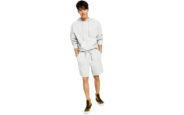  Men’s Garment Dyed Fleece Shorts, Light Gray, XX-Large