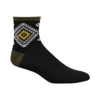 Sun + Stone Men’s Half-Calf Diamond Pattern Socks, Black